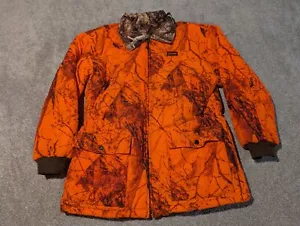 Vintage Gamehide Jacket Mens Medium Naked North Camo Orange Reversible Hush Hide - Picture 1 of 13