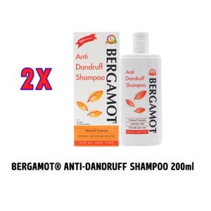 2X Bergamot Anti-Dandruff Shampoo Reduce Itchy Hair Scalp Natural Formula 200ml. - Picture 1 of 8