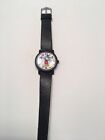 Vintage Lorus Mickey Mouse Watch W Red And Blue Numbers Ladies Child Analog Black