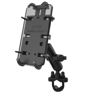 RAM Handlebar / Rail 1" Ball Mount with Spring Loaded Quick-Grip XL Phone Holder - Picture 1 of 3