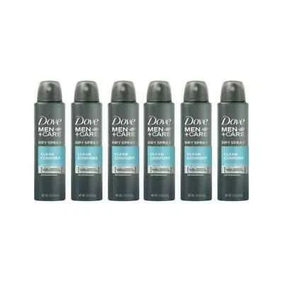 6 Pack Dove Men Clean Comfort Antiperspirant Deodorant Spray, 150ml (5.07 oz) - Image 1 of 2