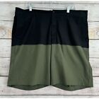 Nike Golf Standard Fit Dri-Fit Colorblock Shorts Men's Size 38 Black/Green