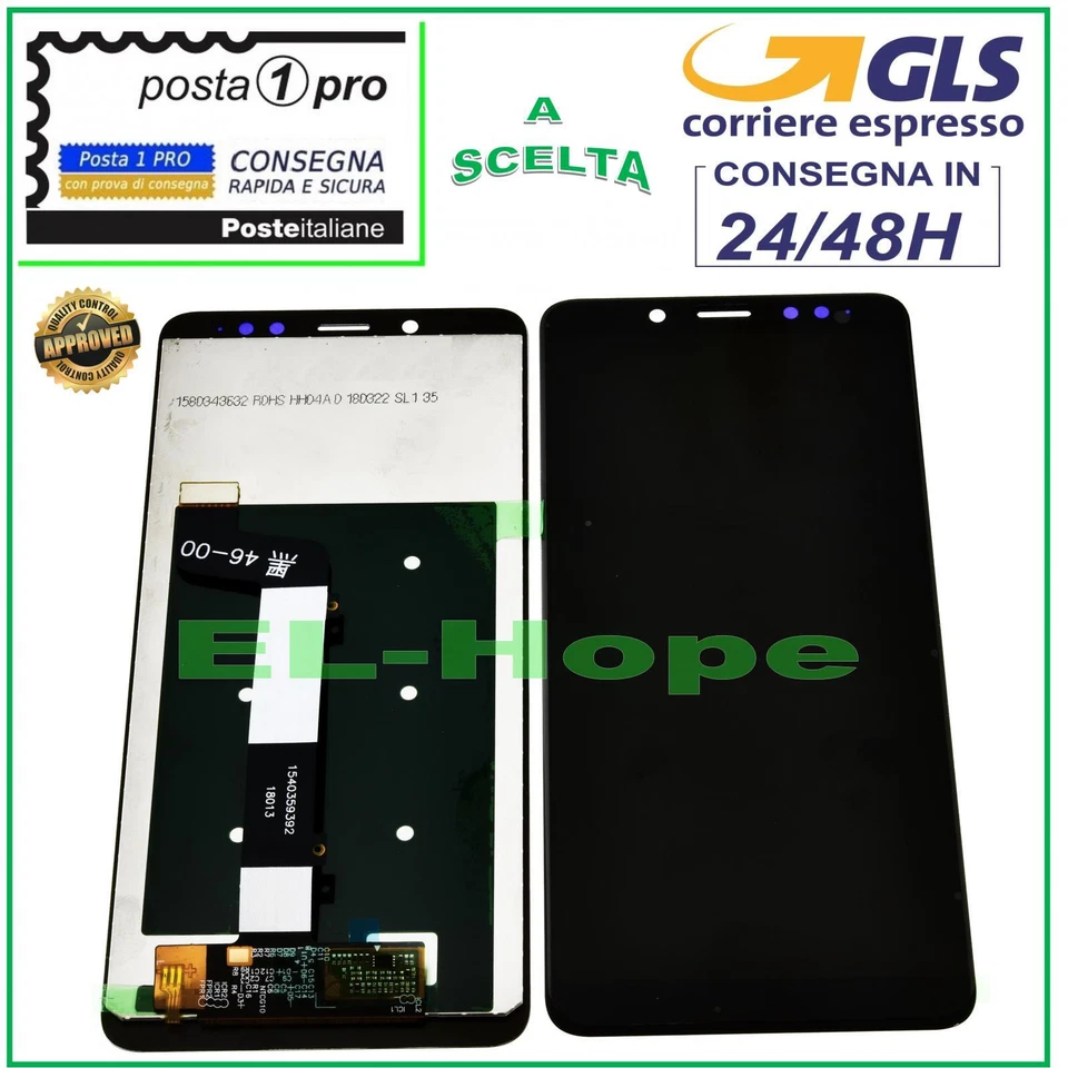 DISPLAY LCD PER XIAOMI REDMI NOTE 5 /5 PRO TOUCH SCREEN SCHERMO VETRO NERO - Immagine 1 di 1