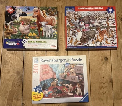 Lote de 3 rompecabezas completos RAVENSBURGER/WHITE MOUNTAIN 300 XXL perros, animales Foto 1 de 4