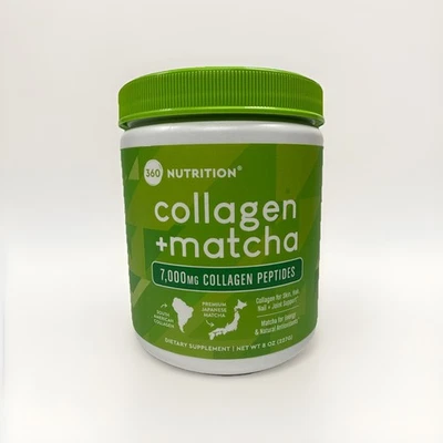 360 Nutrition Colágeno + Matcha Energy 7.000 MG - Mezcla de bebidas 16 porciones 8 OZ Nuevo Foto 1 de 4