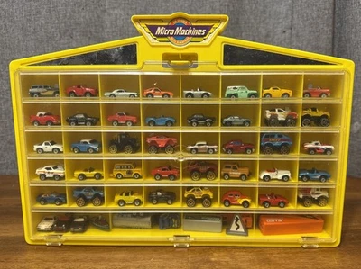Vintage Yellow Case 1980s Galoob Micro Machines & 44 Vehicles - Image 1 of 4