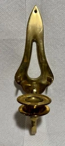 Vintage Solid Brass Wall Sconce Taper Candleholder 11” Tall - Picture 1 of 14
