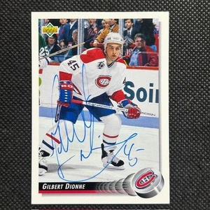 1992-93 Upper Deck #427 Gilbert Dionne Montreal Canadiens Hockey ON CARD AUTO - Bild 1 von 2