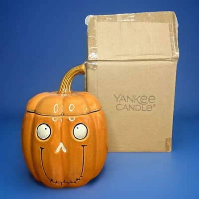 Yankee Candle Pumpkin Jack O' Lantern tarro "Boney" retirado, NIOB Foto 1 de 4