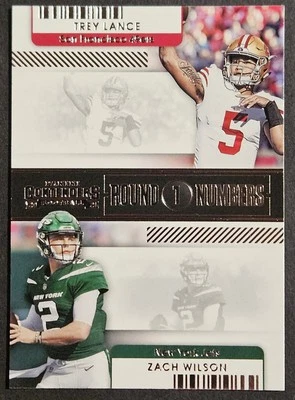 2021 Panini Contenders Round Numbers #RN-TLA Trey Lance Zach Wilson Rookie RC - Image 1 of 2