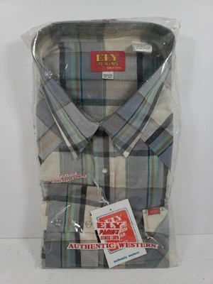 Vtg Ely Plains Shirt Mens XLT Big Man Western Wear Striped Cowboy Pearl Snap,NWT - Image 1 of 4