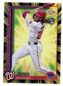 2025 TOPPS CHROME JAMES WOOD RC RADIATING ROOKIES NATIONALS #RR-7 F95 - Picture 1 of 2