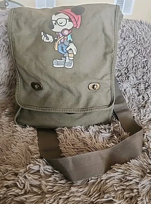 Disney WonderGround Gallery Hipster Mickey Mouse Bolso Mensajero Caqui Verde  Foto 1 de 4