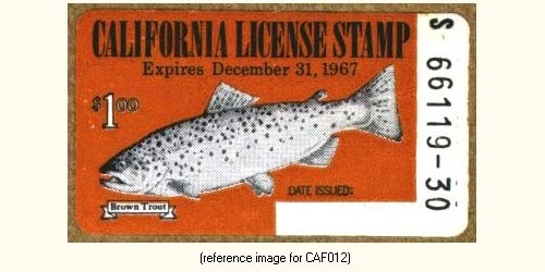 D2K California Fishing Stamp 1967 $1.00 - Image 1 of 1