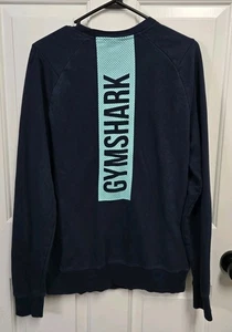 Gymshark Manga Larga Azul Negrita Crew Azul Marino Para Hombre M - Imagen 1 de 3