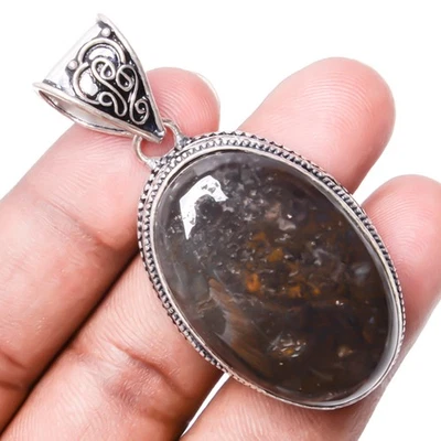 Joyería colgante enchapada en plata con piedras preciosas de cerámica blanca 2,14" S1934 Foto 1 de 4