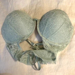 VS Racerback Glanz Strass Träger Spitze Push Up BH Gebraucht TOP 34DD - Bild 1 von 11