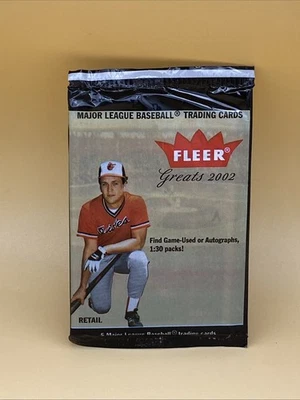 1 Sealed Pack of 2002 Fleer Greats MLB BASEBALL Cards Autographs Auto 1:30 - Image 1 of 2
