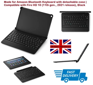 Fintie Wireless Keyboard For Fire HD 10 With Detachable Case 11th GEN 2021 Black - Picture 1 of 5
