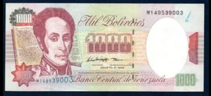 Venezuela XF Note 1000 Bolivares Bs August 1998 P-76d - Picture 1 of 2