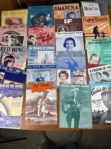Vintage Sheet Music of 20 Ephemera Crafting Arts Crafts 1920's WWII Disney lot 1 - Picture 1 of 5