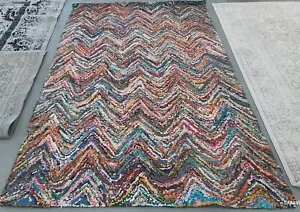 RED/BLUE / MULTI 5'-0" x 8'-0" Hole in Rug, Reduced Price 1172771029 NAN141B-5 - Picture 1 of 4