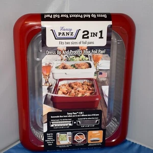 Fancy Panz 2 in 1 Red Plastic Half Foil Pan Size Carrier W/ Spoon & Pan NEW ~ S2 - Picture 1 of 7