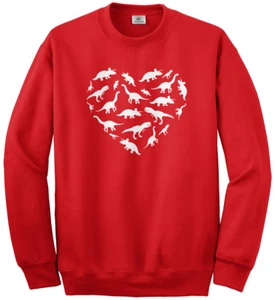 Heart of Dinosaurs Youth Sweatshirt Valentine's Day Birthday Gift Idea - Picture 1 of 10
