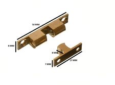Adjustable Double Sprung Ball Catch Latch Brass 50mm + Fixings Pack 100