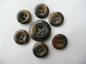 7 boutons ancien en corozo - Picture 1 of 3