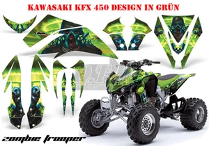 KIT GRÁFICO DE DECORACIÓN DE CARRERAS AMR ATV KAWASAKI KFX 450 Y 700 ZOMBIE TROOPER B - Imagen 1 de 2
