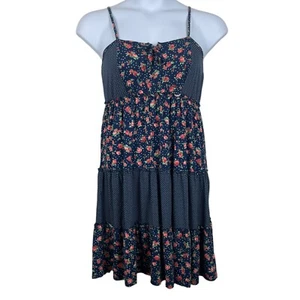 Maurices Size Large Sleeveless Fit & Flare Dress Blue Floral Patchwork Prairie - Picture 1 of 5