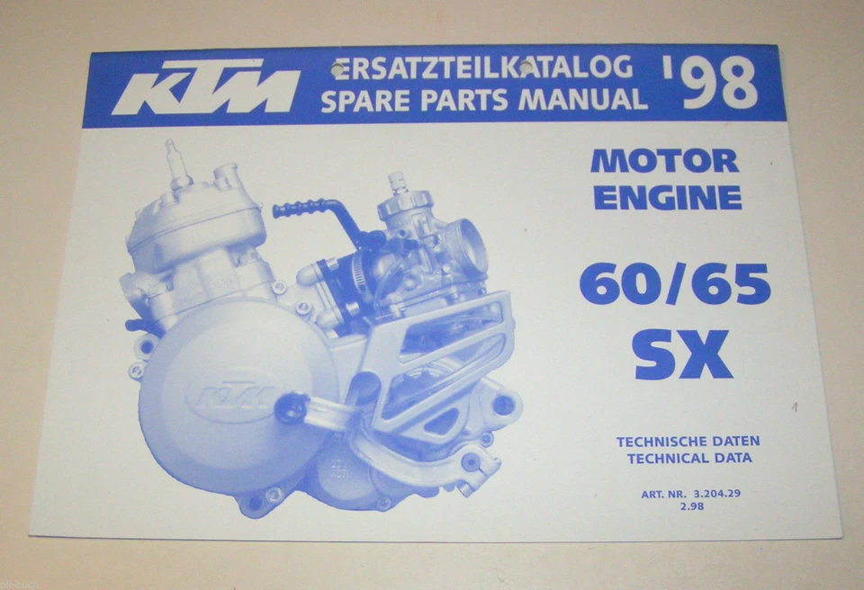 Catalogo Ricambi Motore KTM 60 SX / 65 SX - Modello Dell'Anno 1998 - Immagine 1 di 1