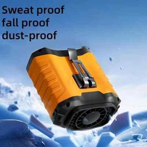 Portable Charger Waist Clip on Fan Hanging Cooling Fan USB Outdoor Tool Orange - Picture 1 of 12