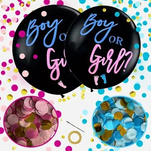 2 Stück XXL Gender Reveal Ballon 90cm, Baby geschlecht verkünden, Boy or Girl - Bild 1 von 5
