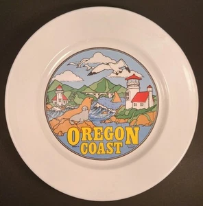 Vintage Oregon Coast Collectible Plate Commemorative Lighthouse Seal Ocean Gull - Picture 1 of 5