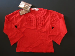 Baby Gassy Gooma girls red tuxedo ruffle long bell sleeve top shirt holiday 7 - Picture 1 of 3