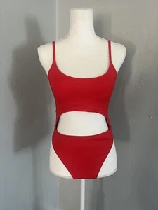 Scoop Neck Cut Out Front Lace Up High Cut Monokini size M. D… - Picture 1 of 5