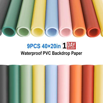 9pcs 1m Photo Backdrop Paper Waterproof PVC Background Studio Photography Prop - Image 1 of 4
