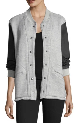 NUEVO CON ETIQUETAS Chaqueta Universitaria Clásica Para Mujer Current/Elliott Snap Front Talla 1 Pequeña Foto 1 de 4