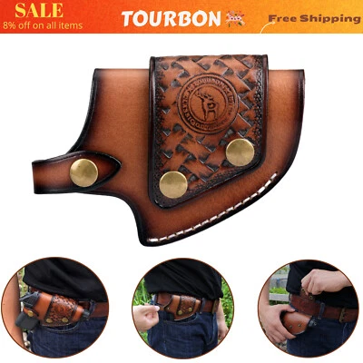 TOURBON Leather Cross Draw Holster Pistol Waist Pouch Handgun Belt Holder Brown - Image 1 of 4