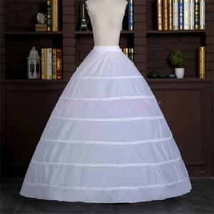 Six Hoops Wedding Dress Bridal Petticoat Underskirt Tutu Skirt Crinoline Mermaid - Picture 1 of 19