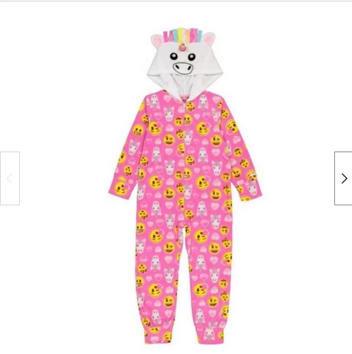 emoji Unicorn Hooded Blanket Sleeper-One Piece Pj’s (Size 10) - Pink