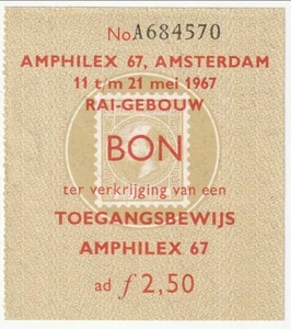 Niederlande - AMPHILEX 67 Label und Eintrittskarte (M) - Bild 1 von 1