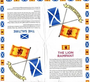 RARE SERVIETTES EN PAPIER ECOSSE DRAPEAUX HISTOIRE. PAPER NAPKINS SCOTLAND FLAGS - Picture 1 of 1