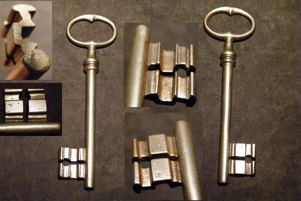 ANCIENNE CLÉ CLEF DE SERRURE FER FORGE OLD KEY SCHLUSSEL CHIAVA CADENAS CHATEAU - Photo 1/1