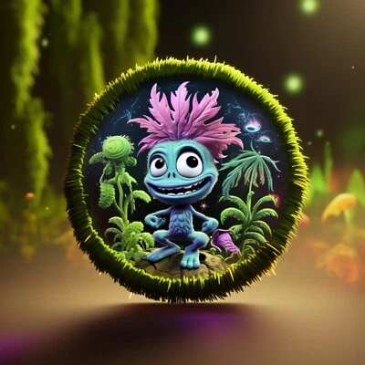 Alien Creature Patch Iron-on Applique Clothing, Extraterrestrial Cosmic Cartoon - Image 1 of 4