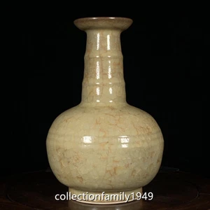 8.8" Ancient times Song Guan kiln Old porcelain Ice crack string pattern vase - Picture 1 of 9
