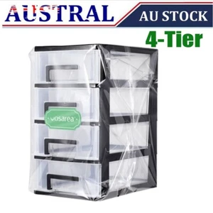 Large 4 Tier Drawer Desktop Cabinet Storage Organiser Box Office Stationery - Picture 1 of 10