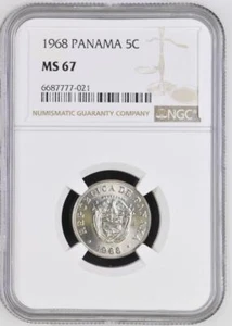 Panama 5 Centesimos 1968 NGC 67 - Picture 1 of 2